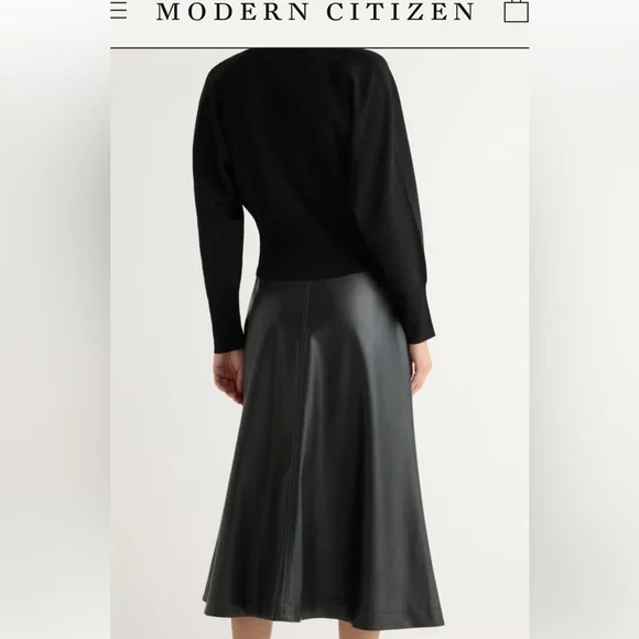 Modern Citizen Harley XL black vegan leather A line skirt - Picture 8 of 8